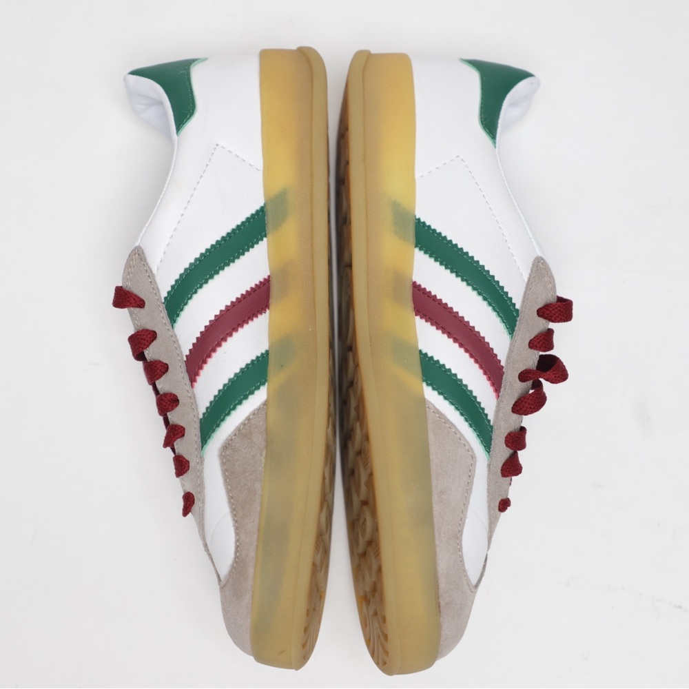 Authentic Gucci x Adidas Gazelle Sneakers White Green Red - Picture 3 of 16